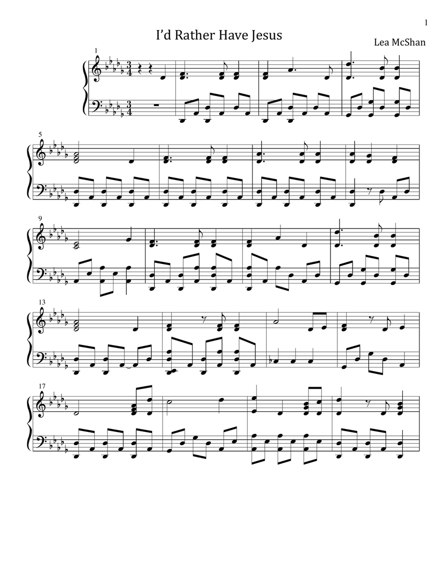 I'd Rather Have Jesus I'd Rather Have Jesus Piano Solo scores gallery preview page 1