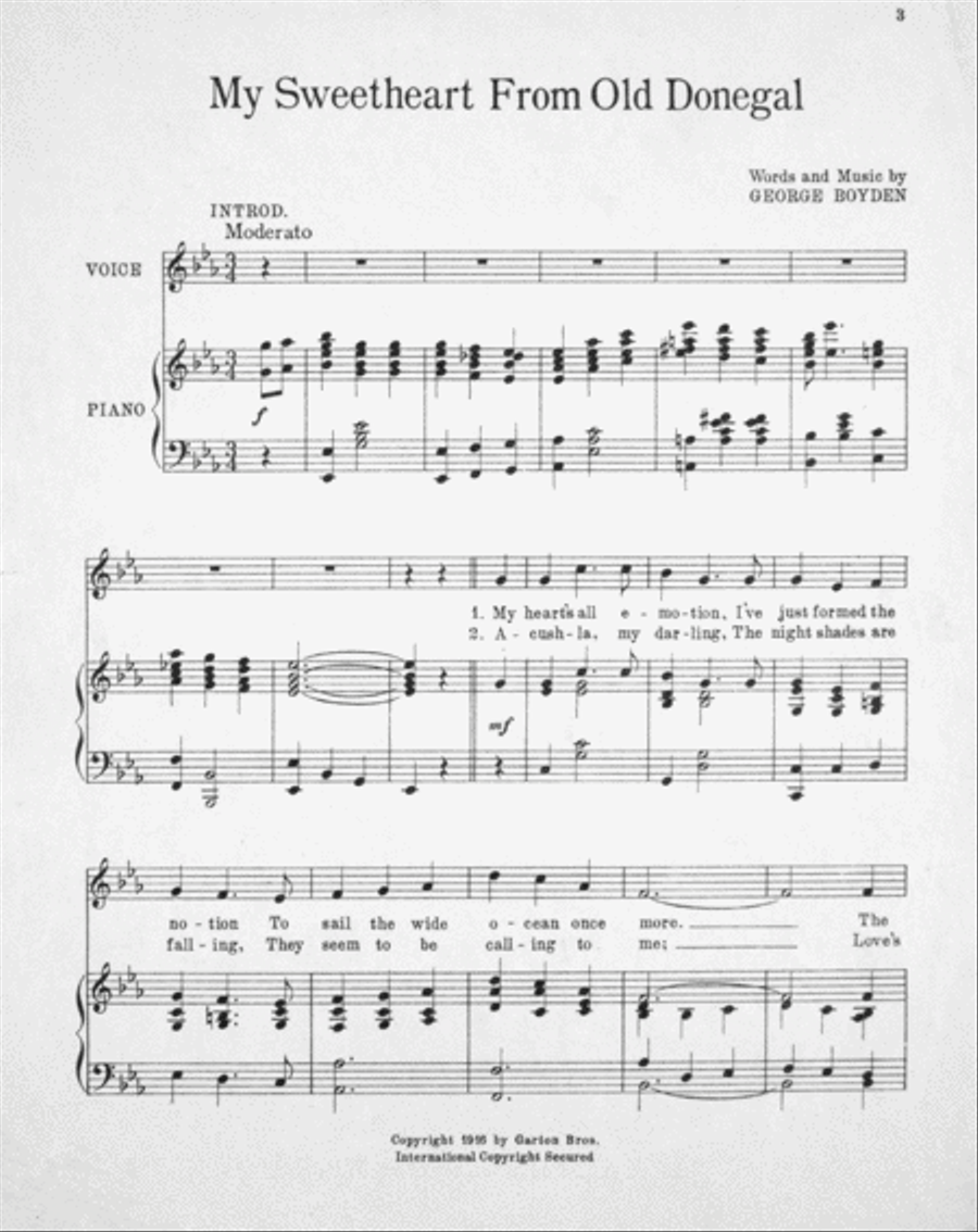 My Sweetheart From Old Donegal Voice scores gallery preview page 2