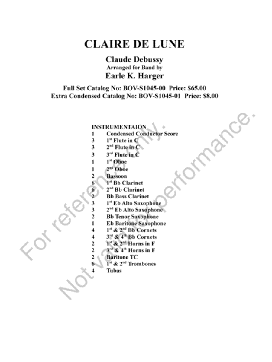 Claire de Lune Claire de Lune Concert Band scores gallery preview page 3