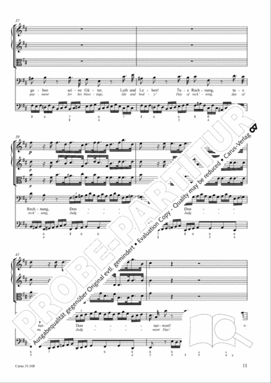 Day of reck'ning! Judgment day (Tue Rechnung! Donnerwort) 4-Part scores gallery preview page 12