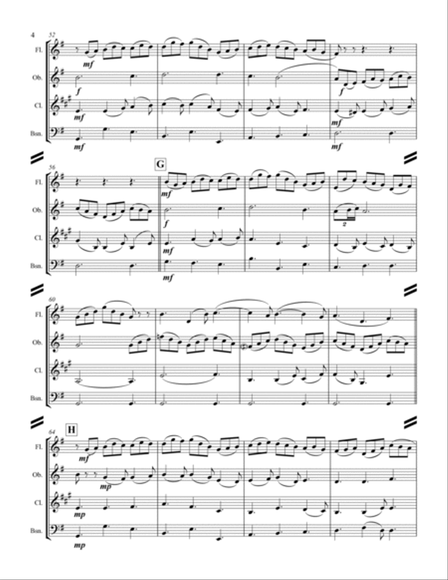 Bach - Jesu, Joy of Man’s Desiring (for Woodwind Quartet) Woodwind Quartet scores gallery preview page 5
