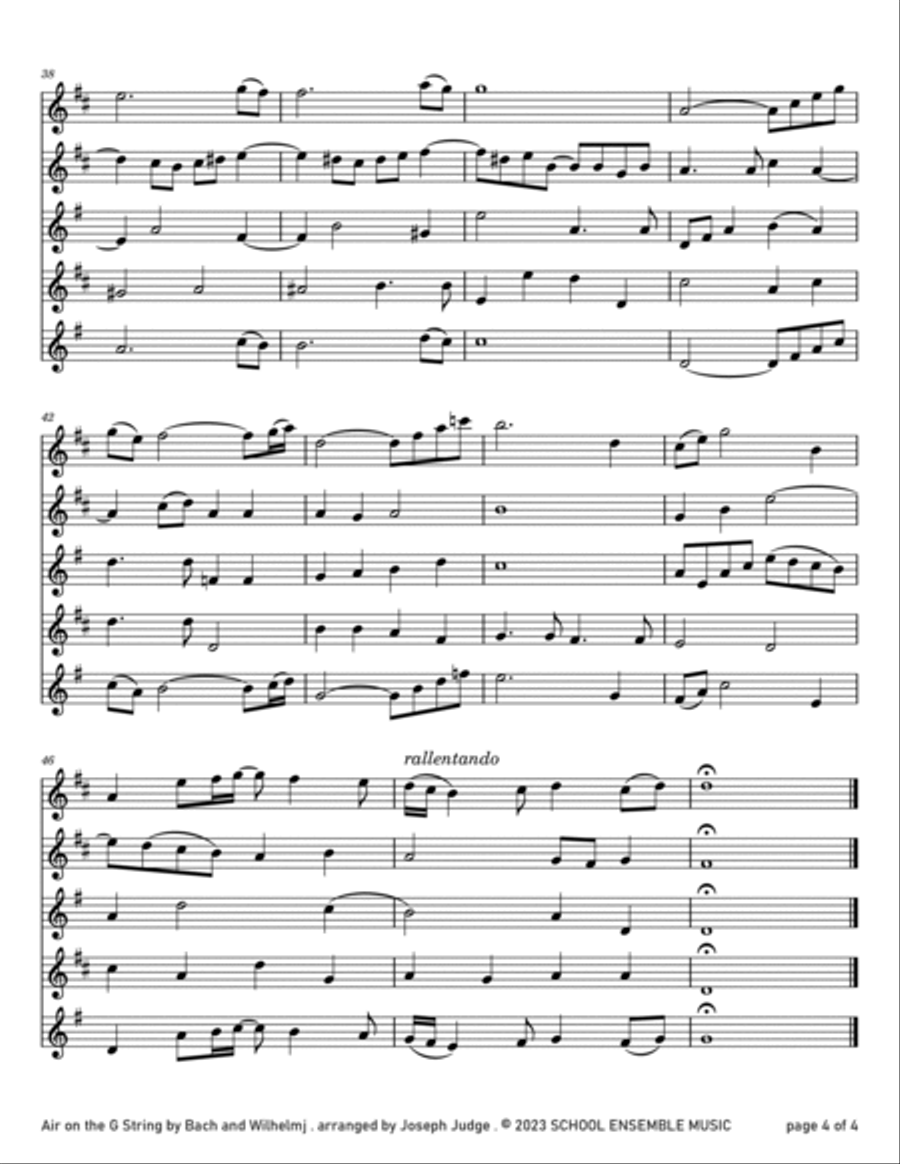 Air by Bach for Saxophone Quartet in Schools Saxophone Quartet scores gallery preview page 4