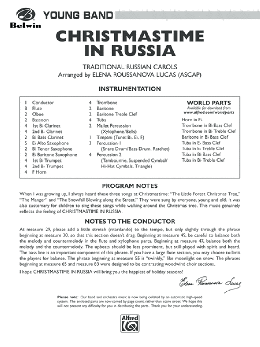 Christmastime in Russia: Score Concert Band scores gallery preview page 1