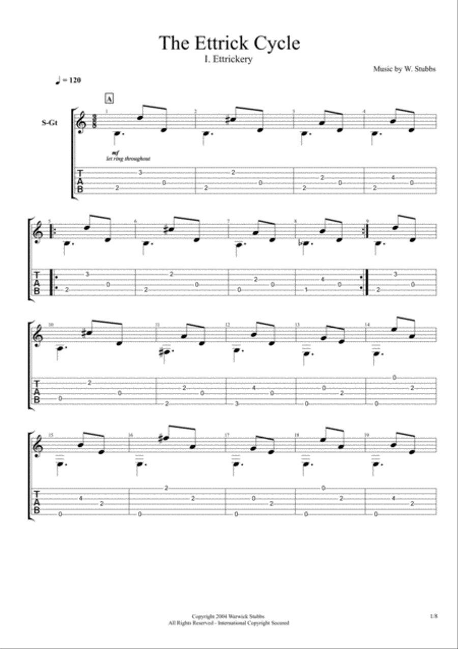 The Ettrick Cycle: I. Ettrickery Classical Guitar scores gallery preview page 1