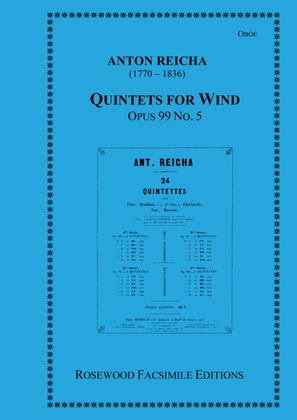 Book cover for Wind Quintet, Op. 99, No. 5