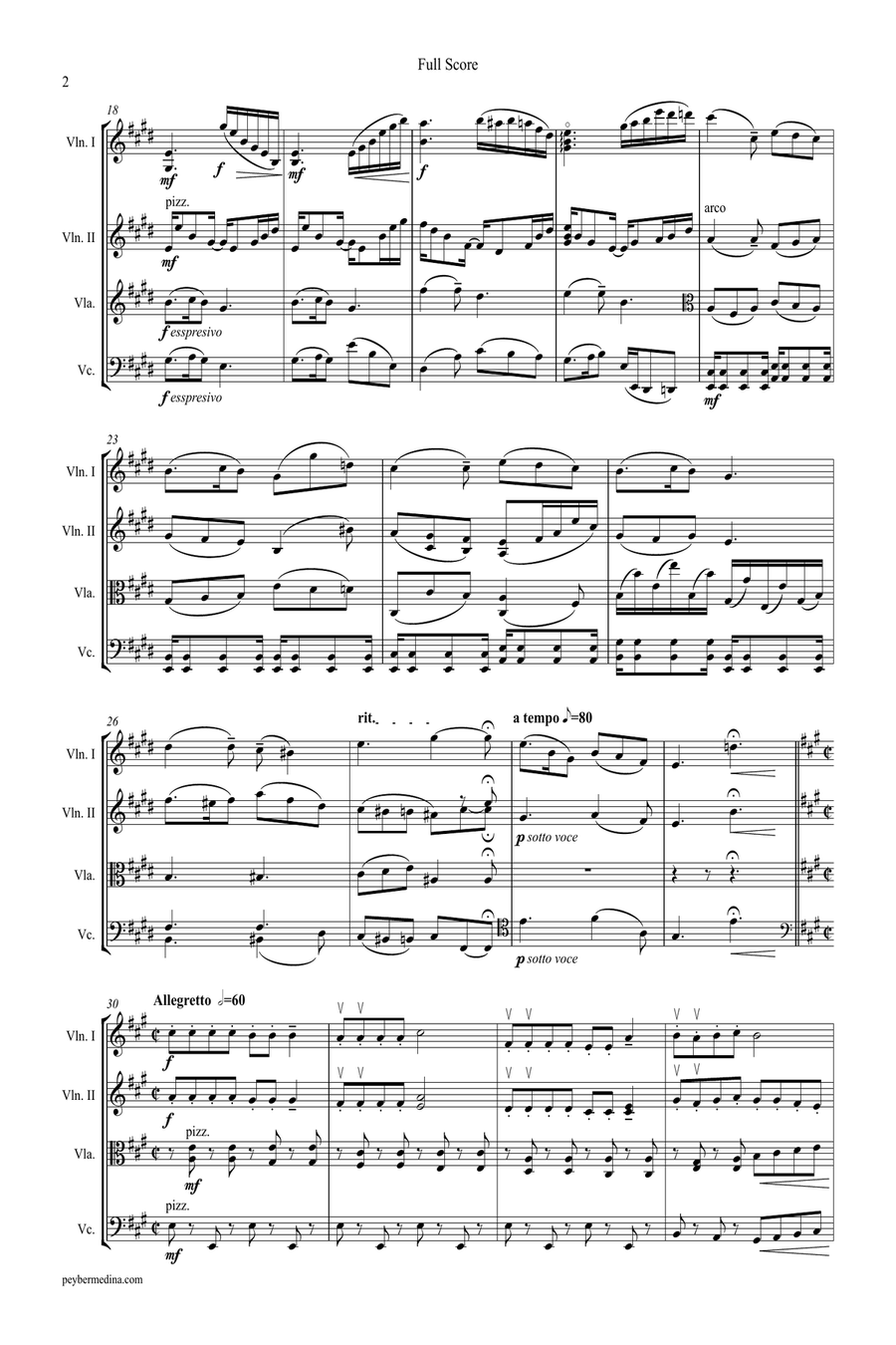 Christmas Medley, for string quartet String Quartet scores gallery preview page 4