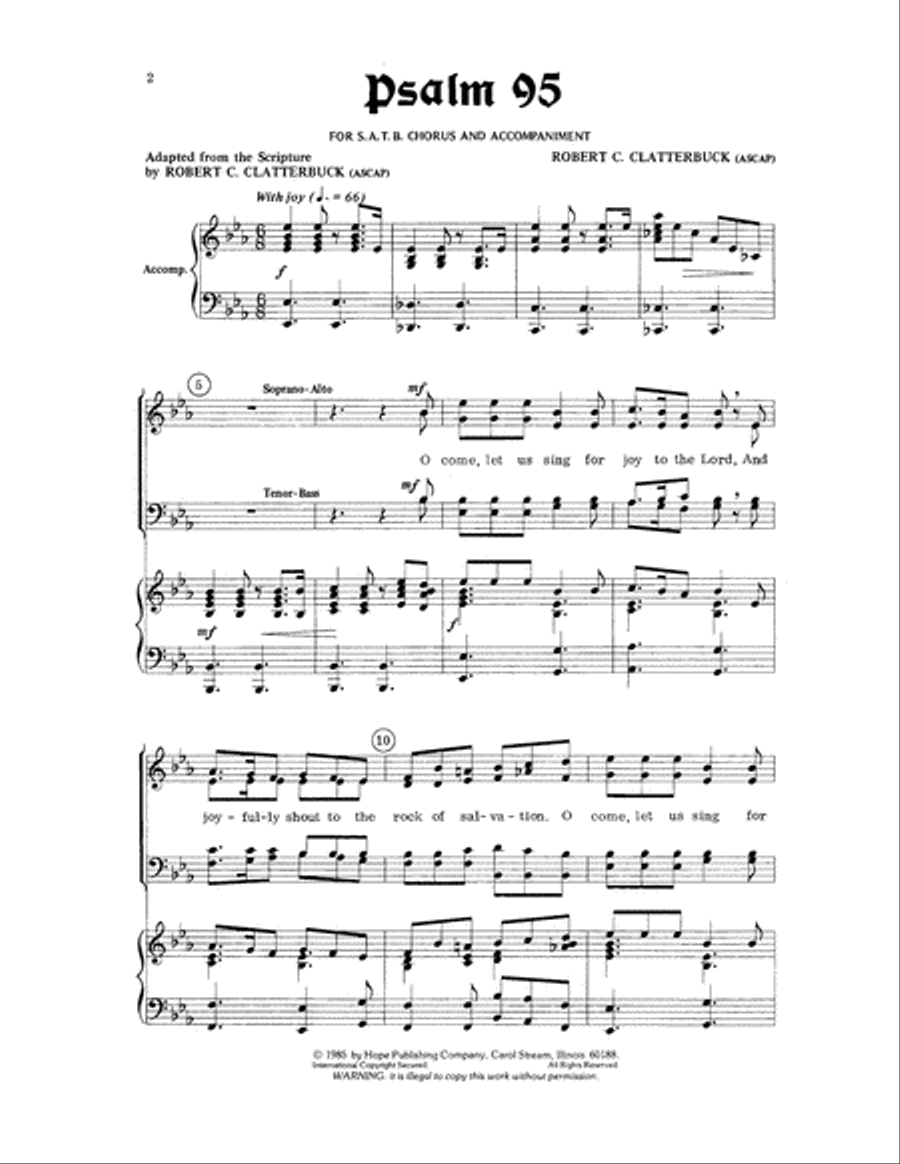 Psalm 95 Psalm 95 Choir scores gallery preview page 2