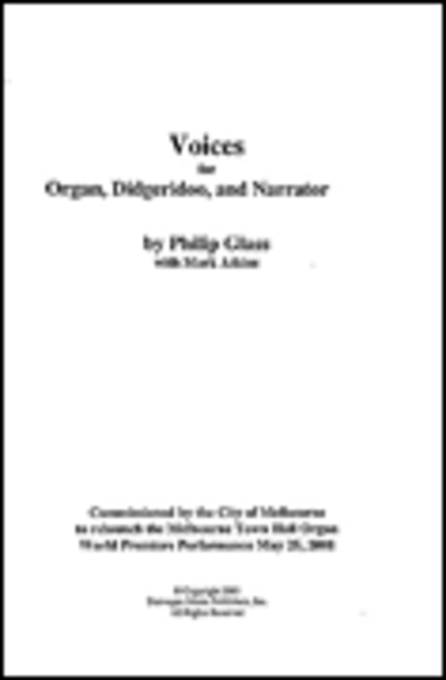 Philip Glass: Voices