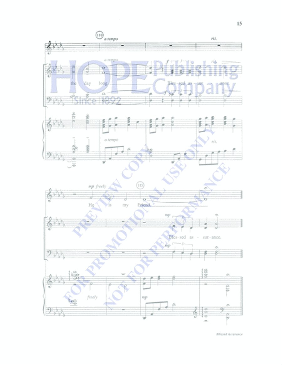 Blessed Assurance 4-Part scores gallery preview page 15