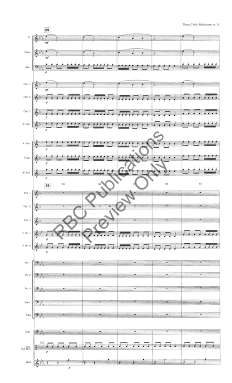 Three Celtic Miniatures (Score) Concert Band scores gallery preview page 14