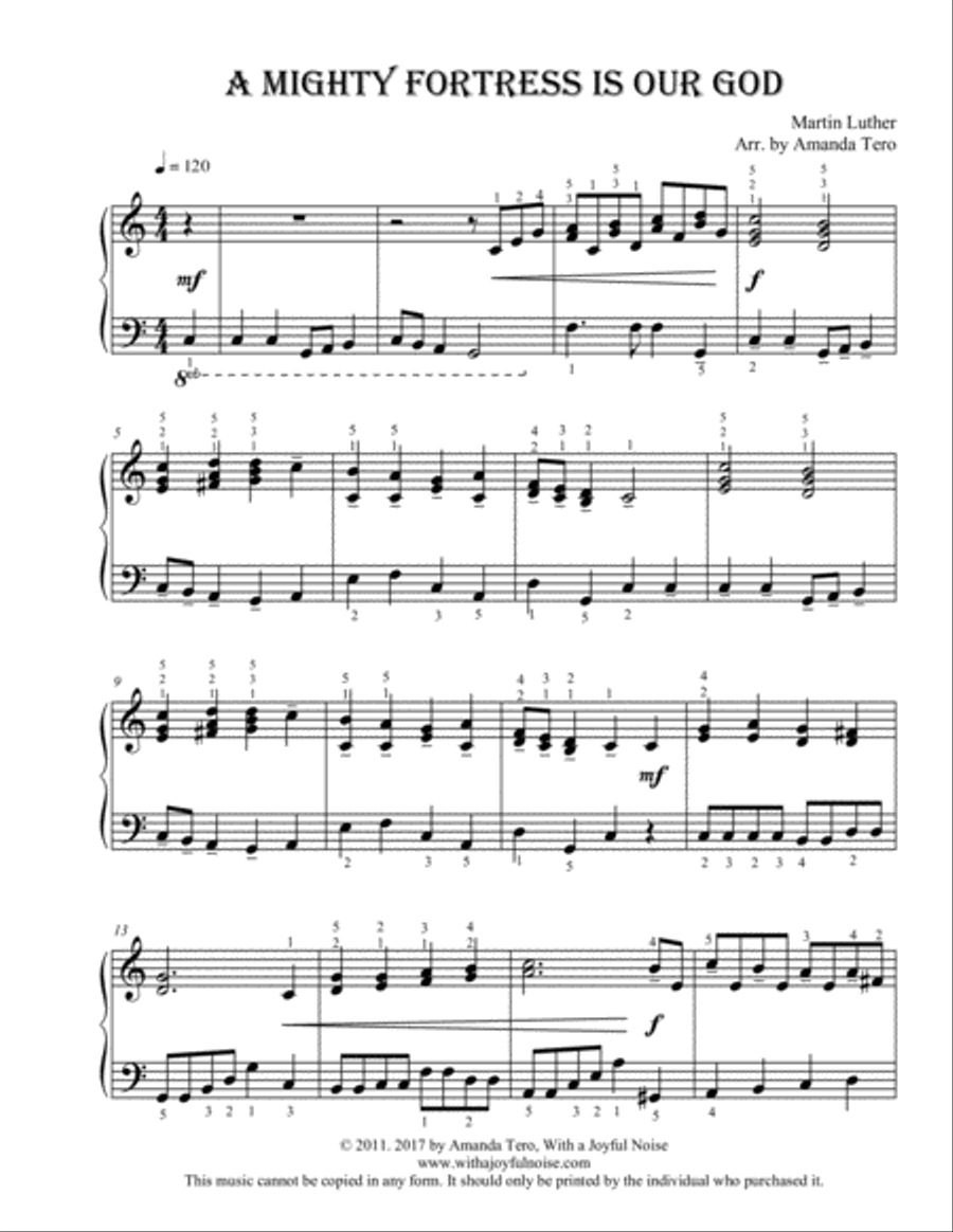A Mighty Fortress is our God A Mighty Fortress is our God Piano Solo scores gallery preview page 3
