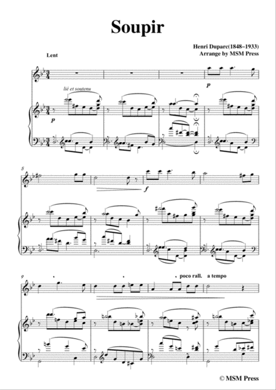 Duparc-Élégie,for Flute and Piano Flute Solo scores gallery preview page 3
