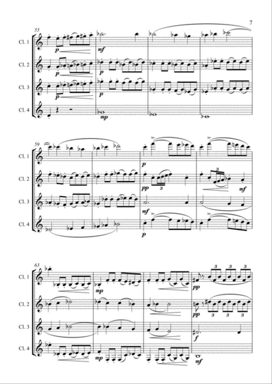Sonatina (for 4 clarinets) Clarinet Quartet scores gallery preview page 4