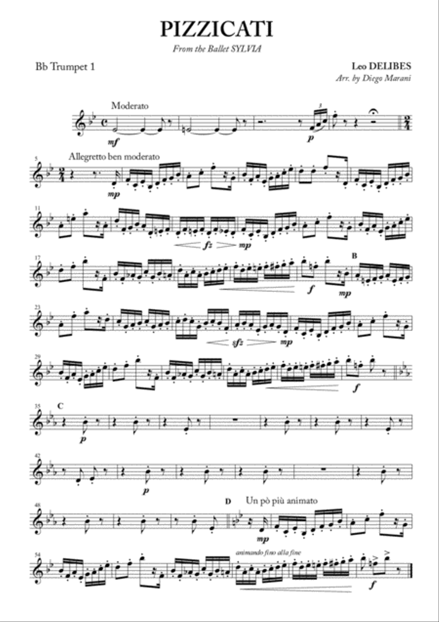 Pizzicati for Brass Quintet Brass Quintet scores gallery preview page 1