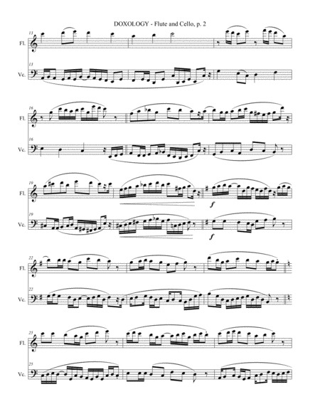 DOXOLOGY (2 Part Invention for Flute and Cello - Score/Parts included) image number null