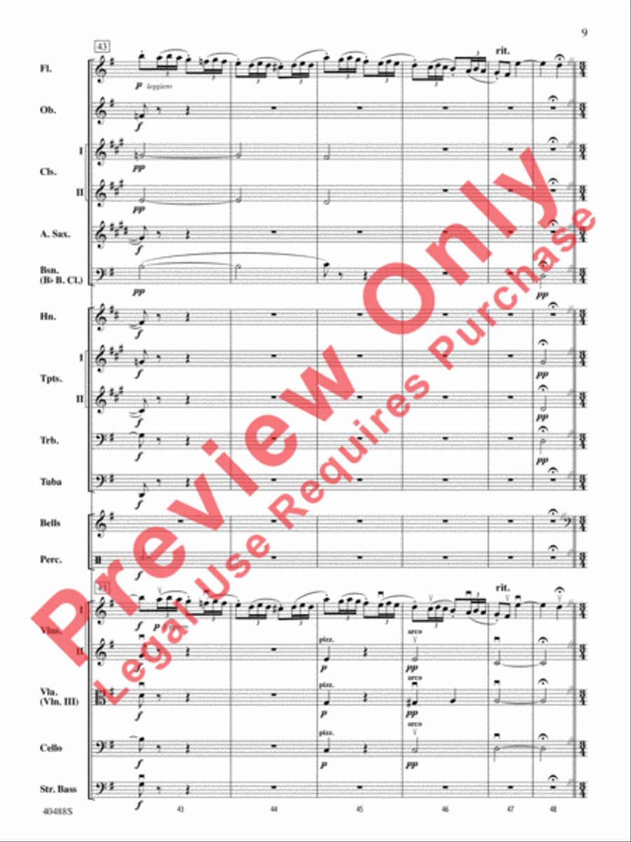Overture to Die Fledermaus Full Orchestra scores gallery preview page 10