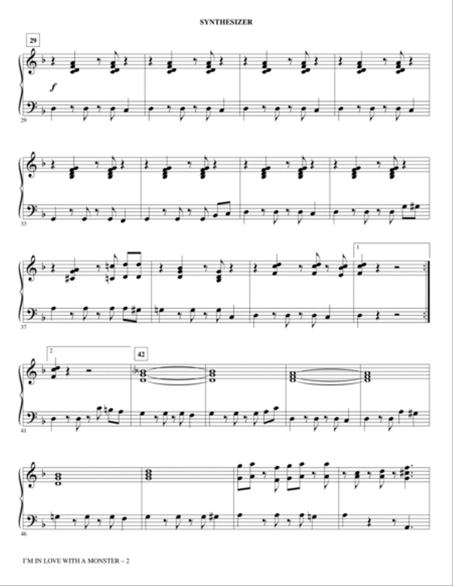 I'm in Love with a Monster - Synthesizer Choir scores gallery preview page 2