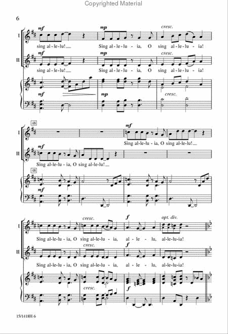 A Festive Alleluia SSA scores gallery preview page 6
