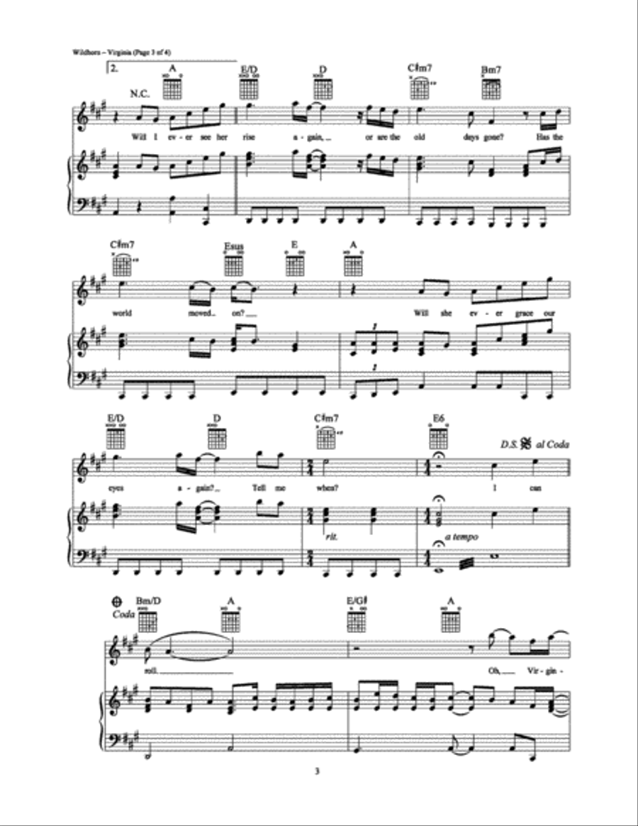 Virginia Piano, Vocal, Guitar scores gallery preview page 3