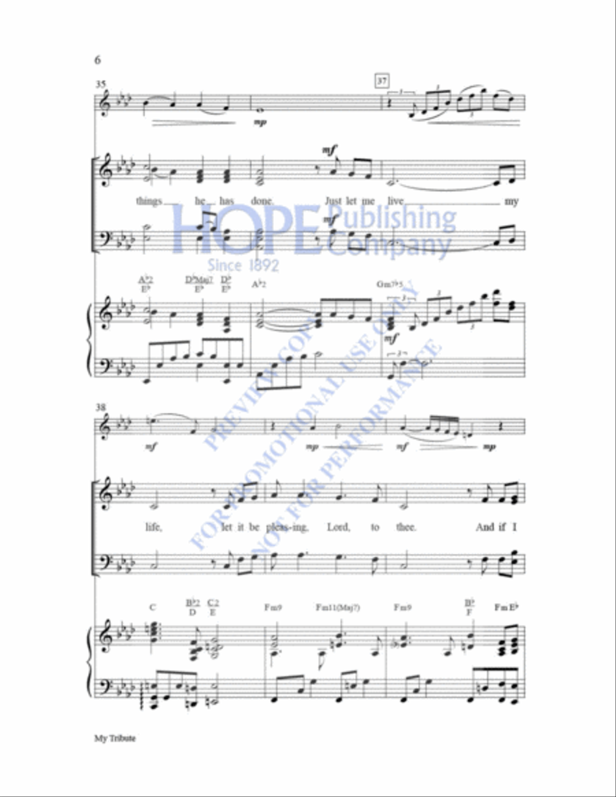My Tribute My Tribute Choir scores gallery preview page 7