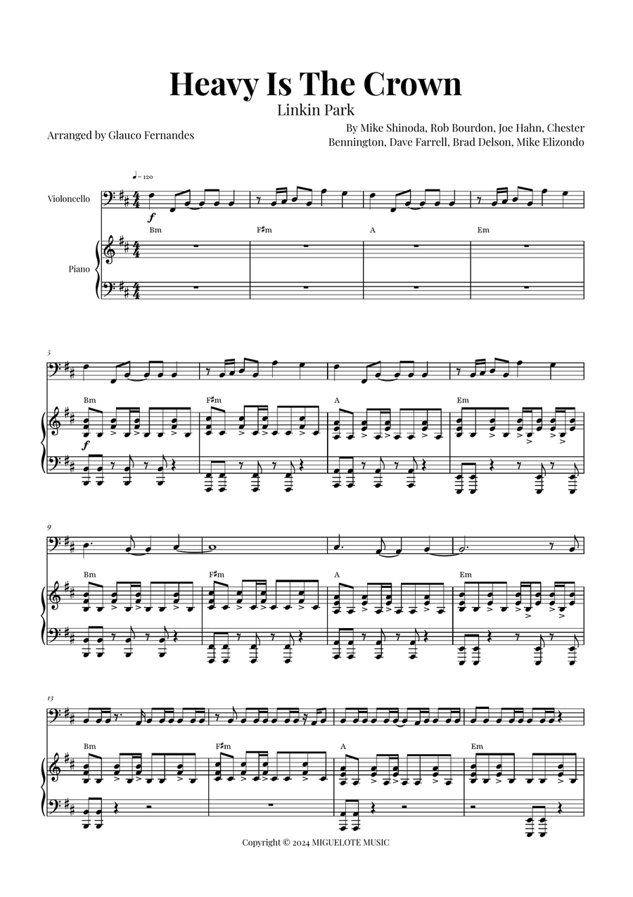 Heavy Is The Crown Piano scores gallery preview page 1