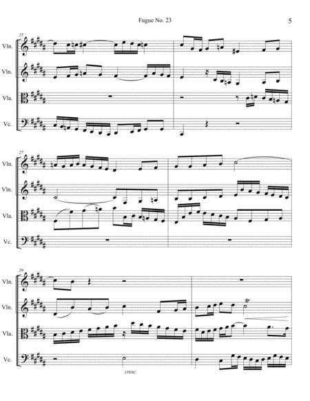 Fugue No. 23 in B Major BWV 868 - Arranged for String Quartet image number null
