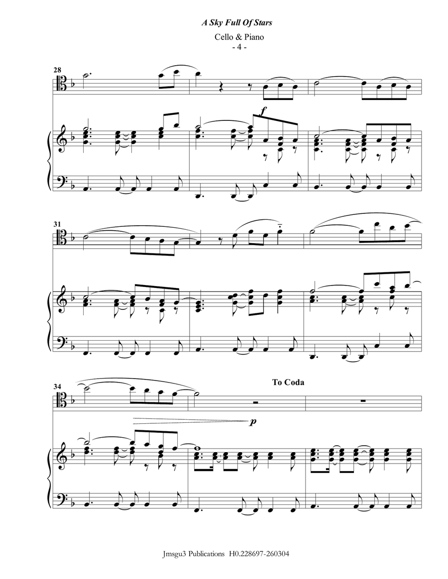 A Sky Full Of Stars Piano scores gallery preview page 4