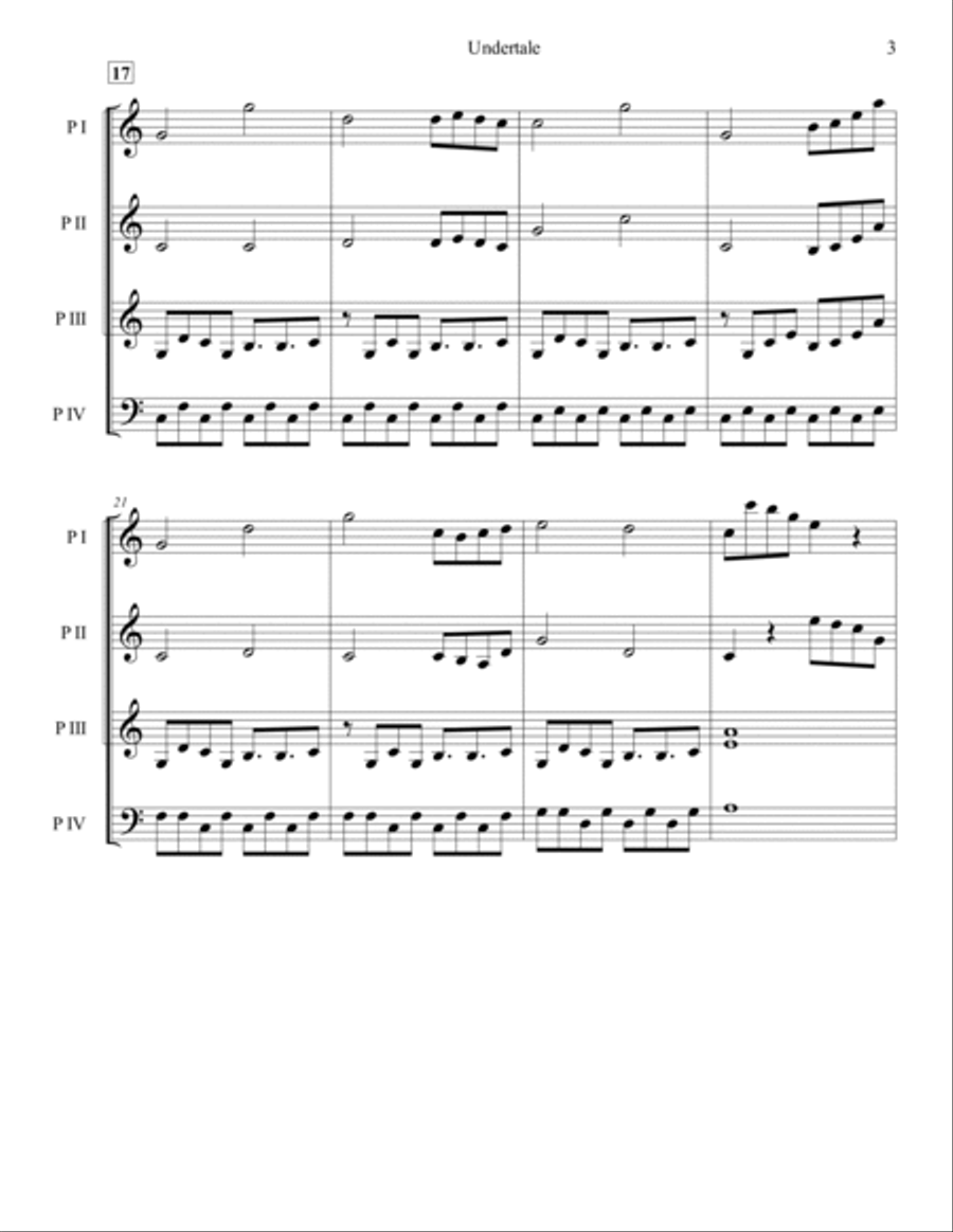 Undertale Main Theme School and Community scores gallery preview page 3