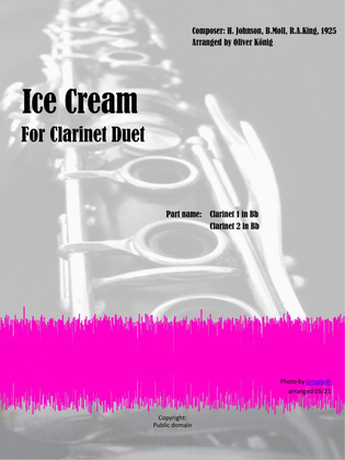Ice Cream ( IScream, You Scream...) for Clarinet Duet