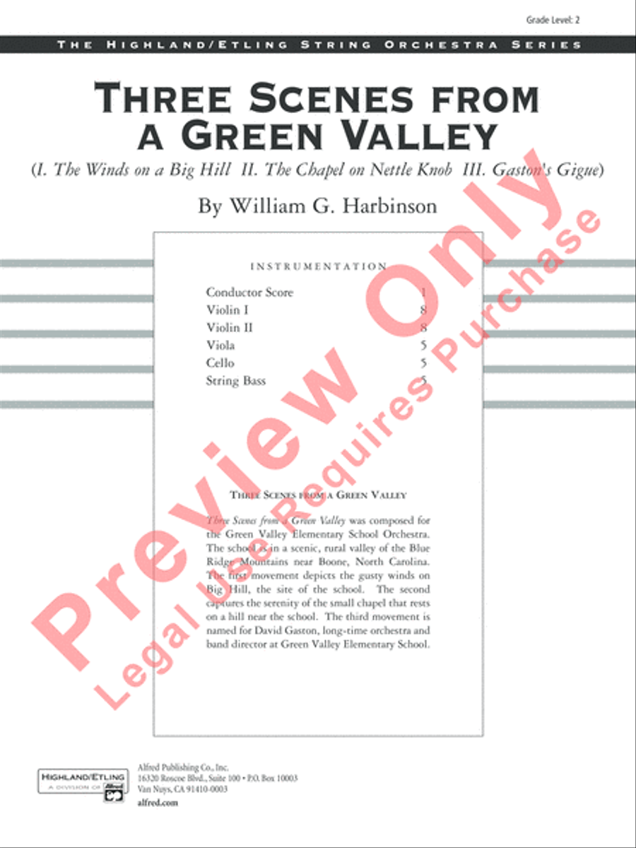Three Scenes from a Green Valley String Orchestra scores gallery preview page 2