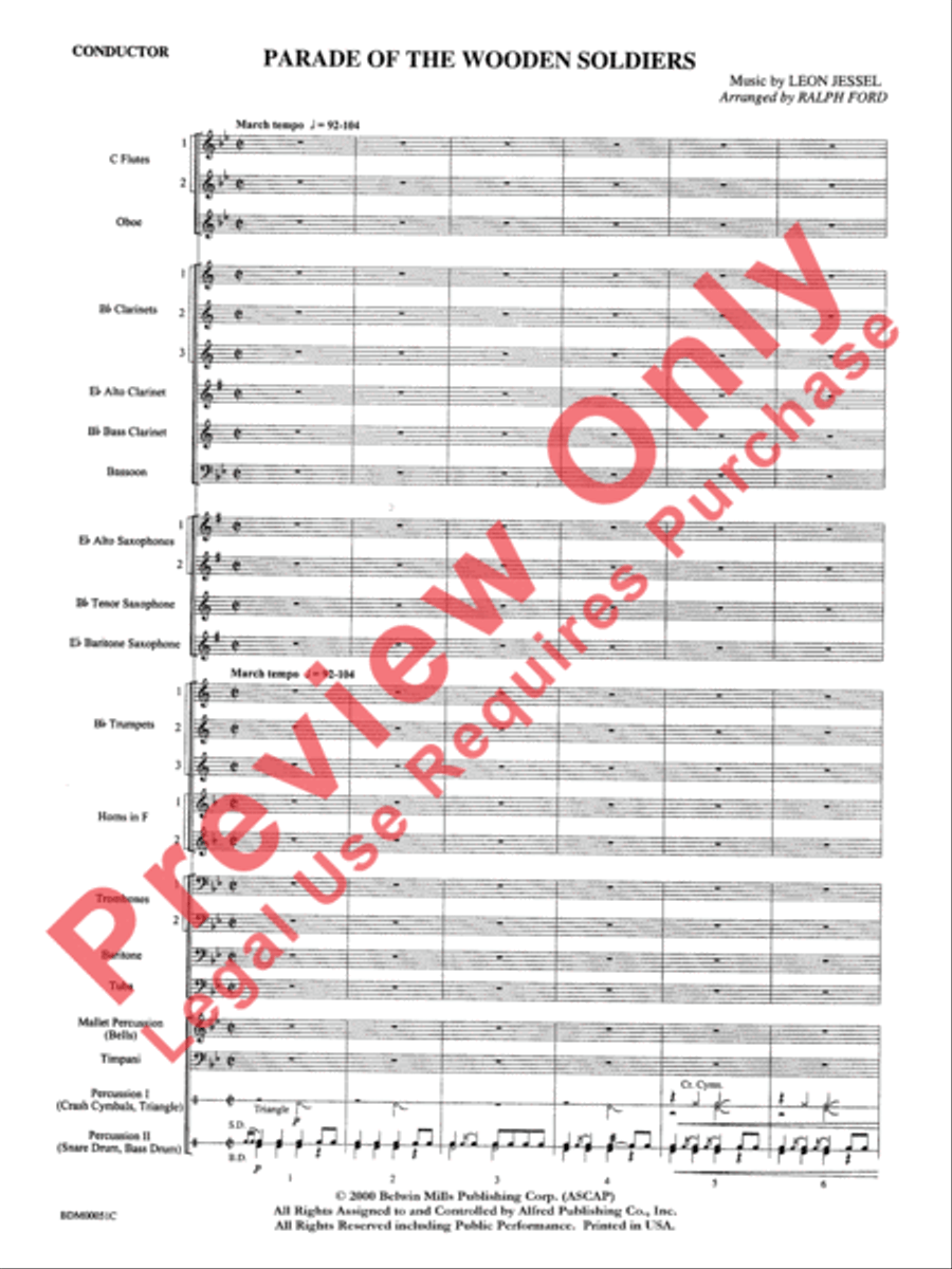 Parade of the Wooden Soldiers Concert Band scores gallery preview page 3