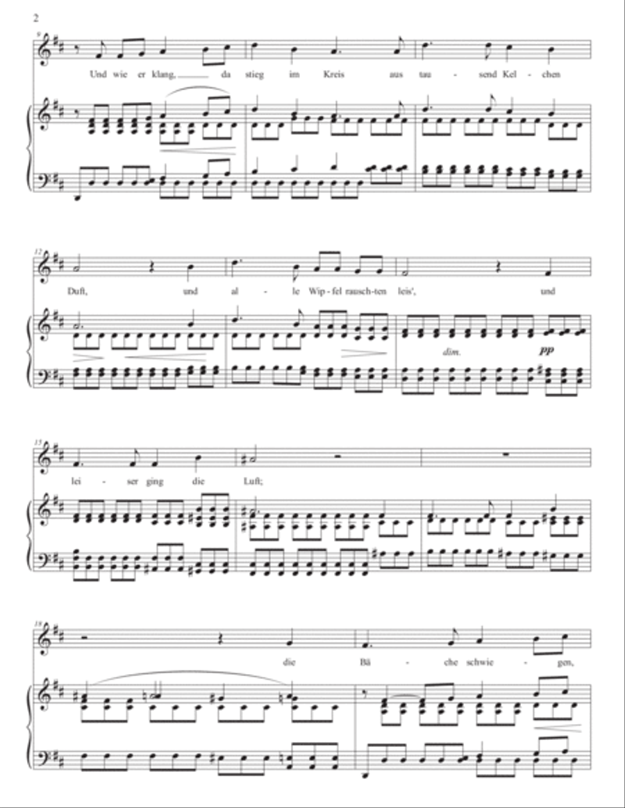 CLARA SCHUMANN: Liebeszauber, Op. 13 no. 3 (transposed to D major) Voice scores gallery preview page 3