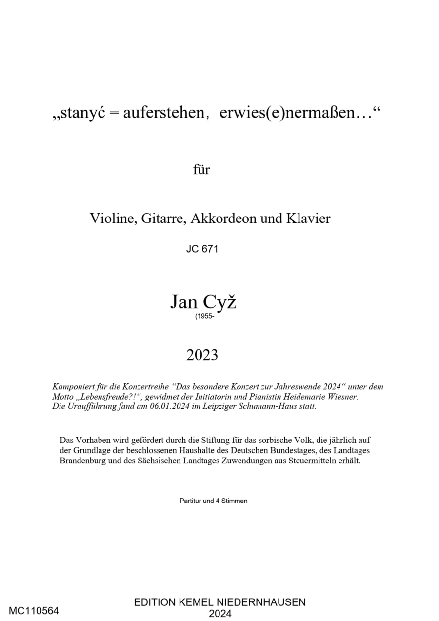 Stanyc = Auferstehen, erwies(e)nermassen