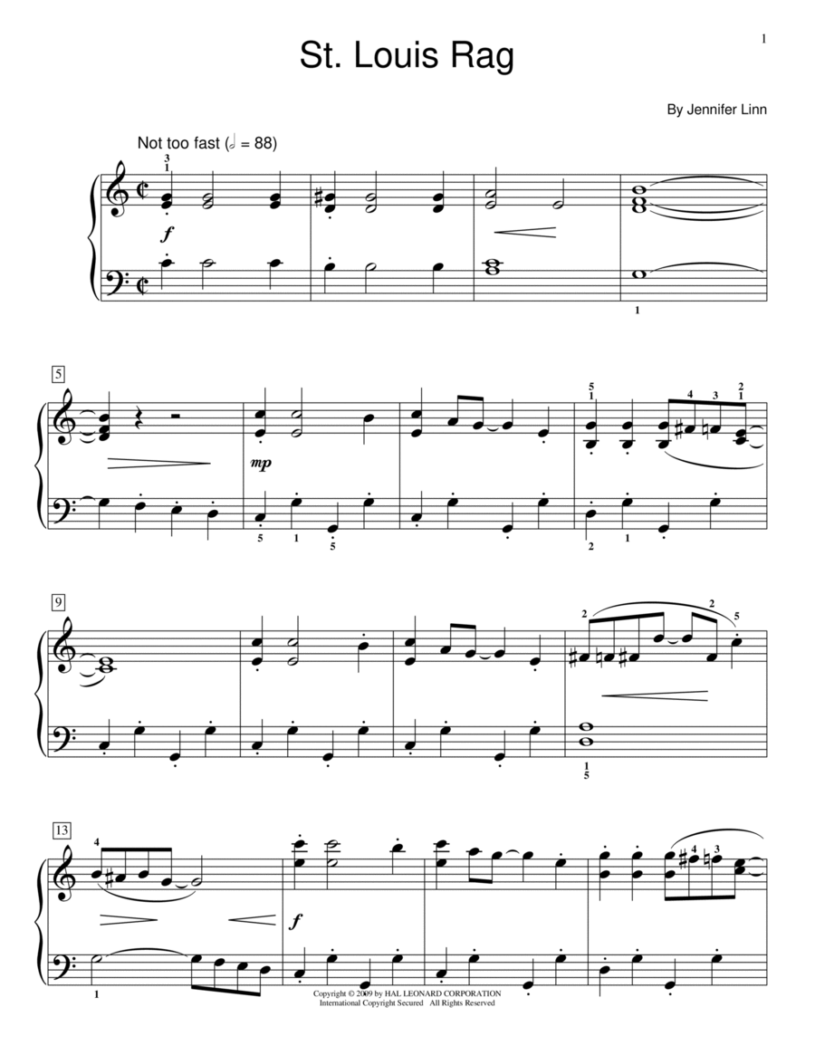 St. Louis Rag Piano Method scores gallery preview page 1