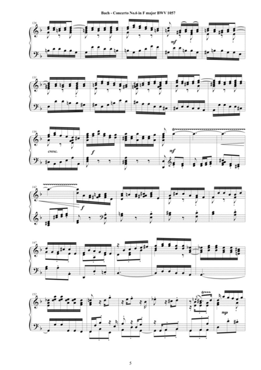 Bach - Concerto No.6 in F major BWV 1057 for Piano solo - Full score image number null