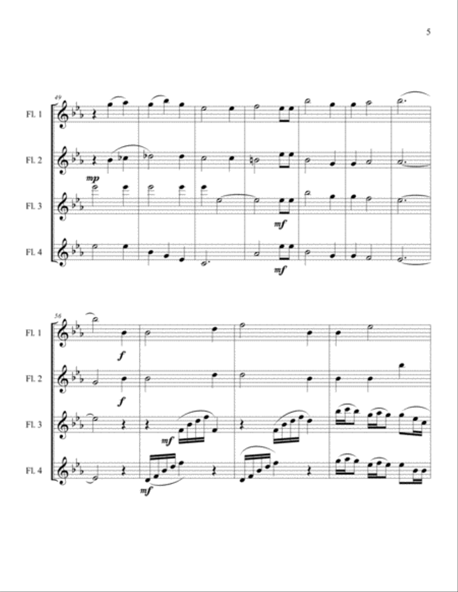 His Eye Is On The Sparrow (Quartet) Woodwind Quartet scores gallery preview page 5
