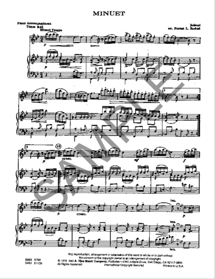 Minuet Clarinet Solo scores gallery preview page 2
