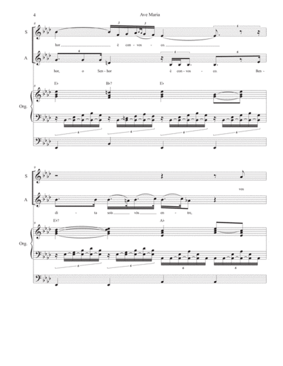 Ave Maria (Portuguese Lyrics - Duet for Soprano & Alto Solo - Medium Key - Organ Accompaniment) image number null