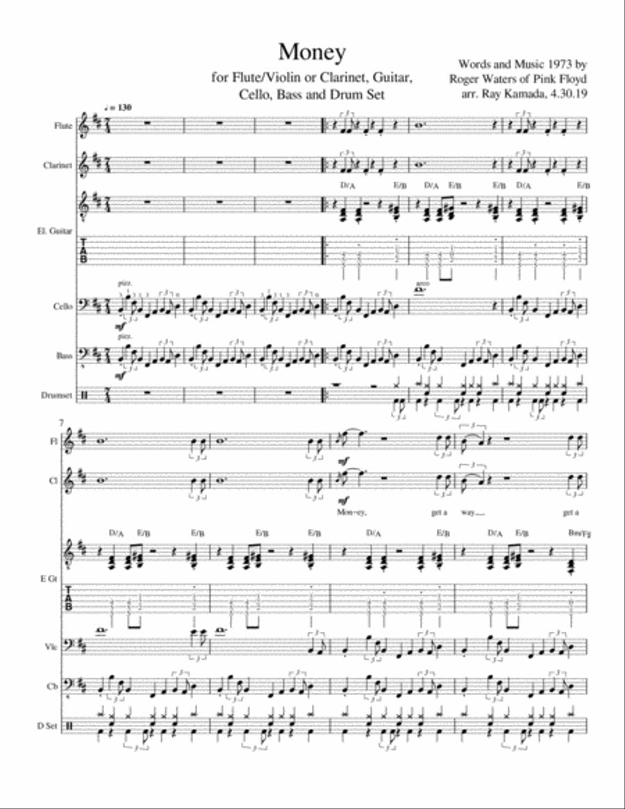 Money Large Ensemble scores gallery preview page 1