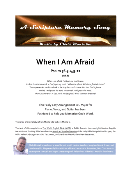When I Am Afraid (Psalm 56.3-4,9-11 WEB) image number null