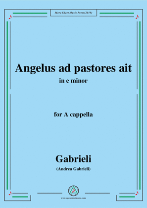 Book cover for Gabrieli-Angelus ad pastores ait,in e minor,for A cappella