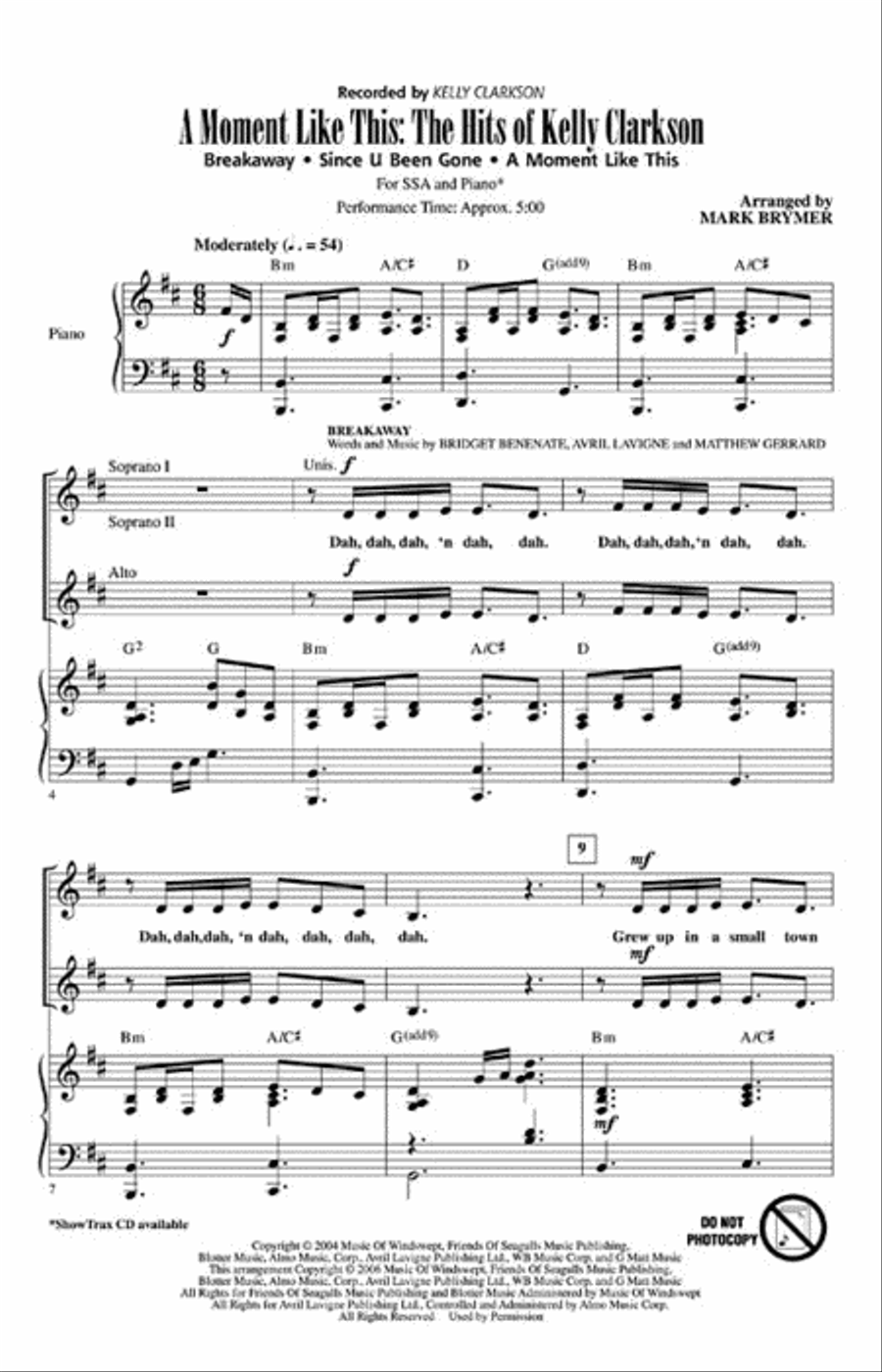 A Moment like This: The Hits of Kelly Clarkson SSA scores gallery preview page 2