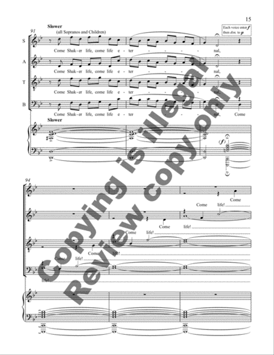 Come Life, Shaker Life! 7. Come to Zion 2-Part scores gallery preview page 17