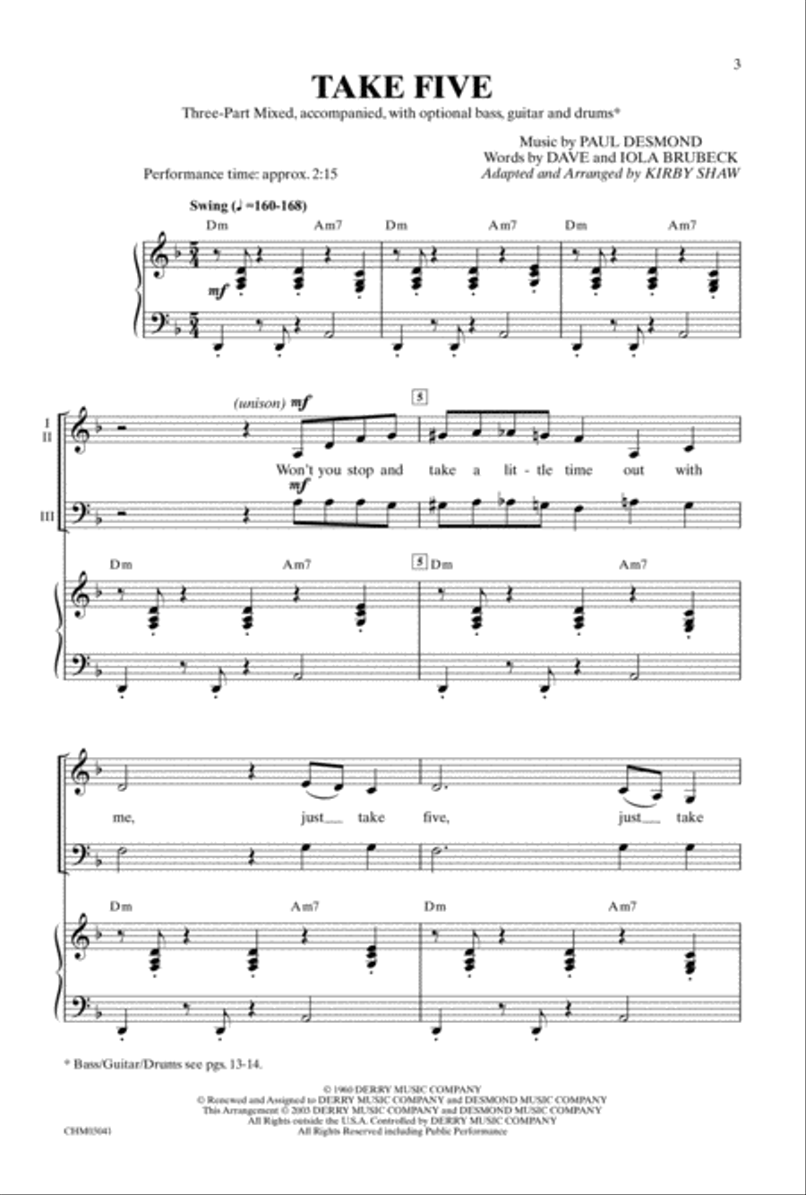 Take Five 2-Part scores gallery preview page 2