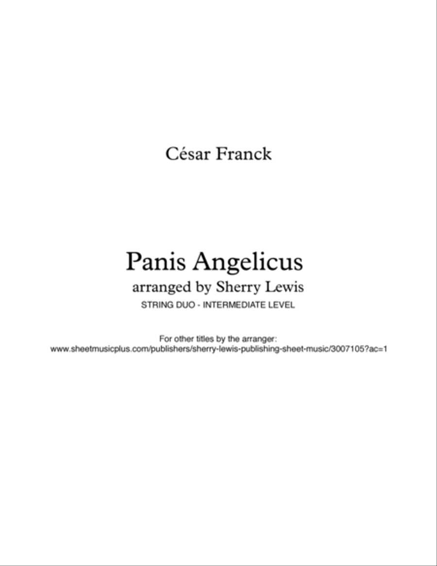 PANIS ANGELICUS String Duo, Intermediate Level for violin and cello image number null