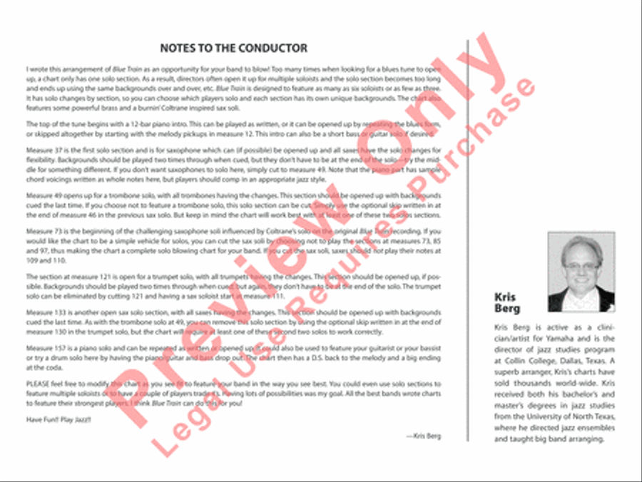 Blue Train Blue Train Jazz Ensemble scores gallery preview page 3