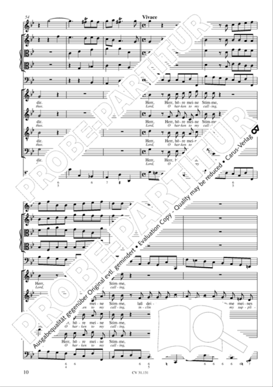 Form the deep, Lord, cried I, Lord, to Thee (Aus der Tiefe rufe ich, Herr, zu dir) 4-Part scores gallery preview page 11