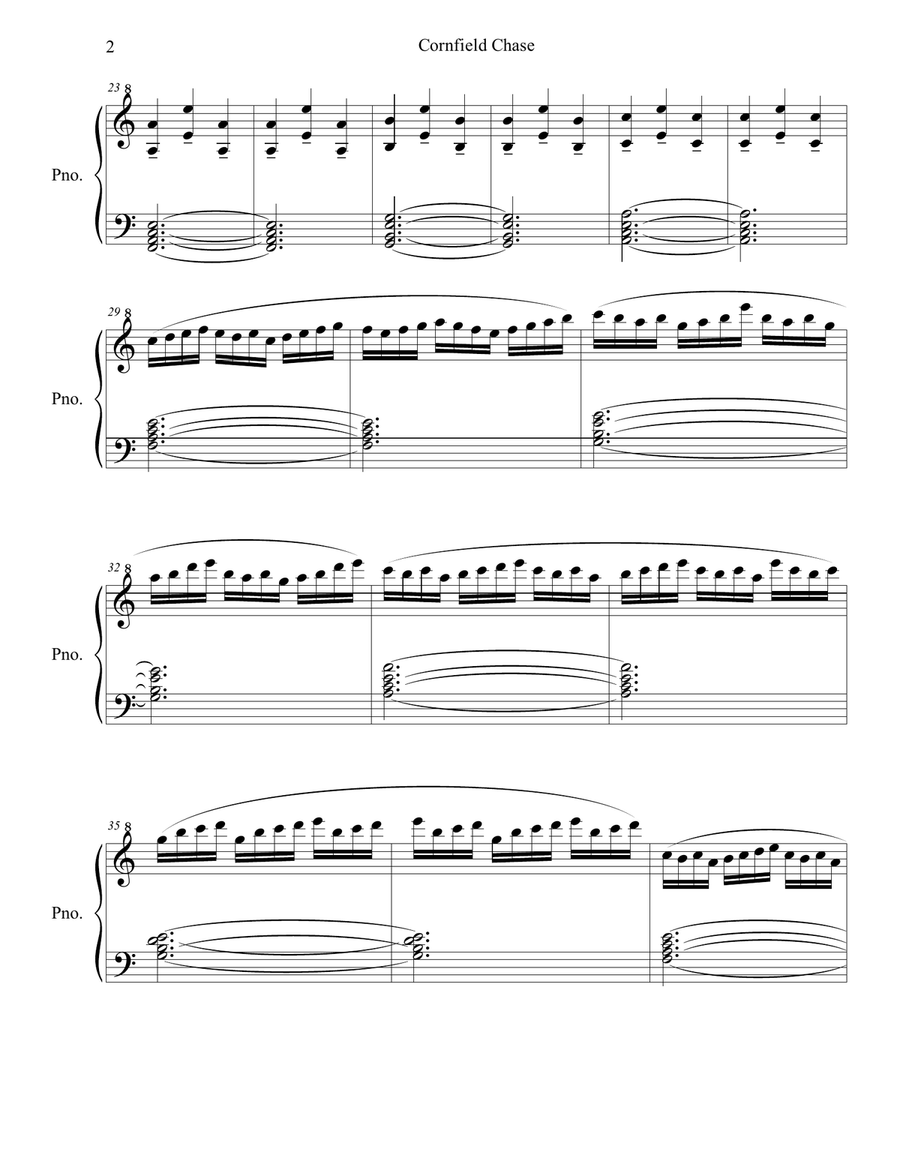 Cornfield Chase from the Paramount Pictures film INTERSTELLAR Piano Solo scores gallery preview page 2