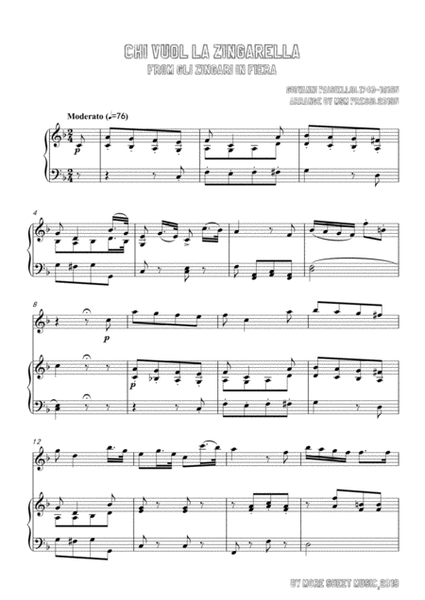 Paisiello-Chi Vuol la zingarella,for Violin and Piano image number null