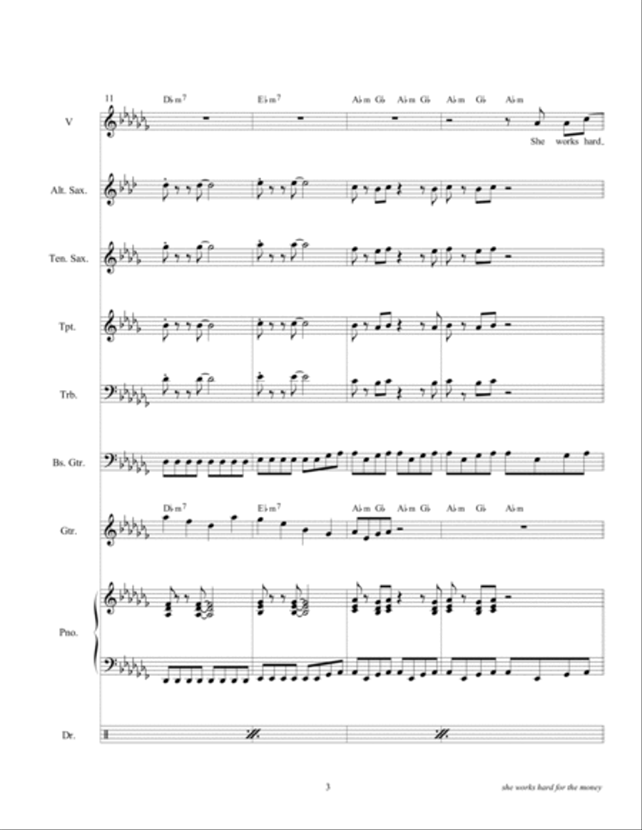 She Works Hard For The Money Small Ensemble scores gallery preview page 5